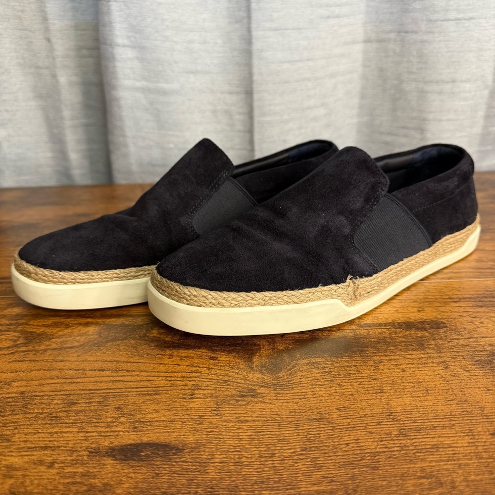 Vince Women's johan suede jute wrapped loafer sneakers 8.5 M Navy‎